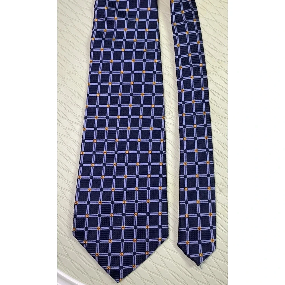 ROBERT TALBOTT Men's Tie NORDSTROM‎ 100% Silk Handmade Blue&Orange